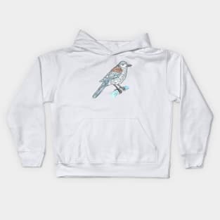 Grey Shrike Thrush Kids Hoodie